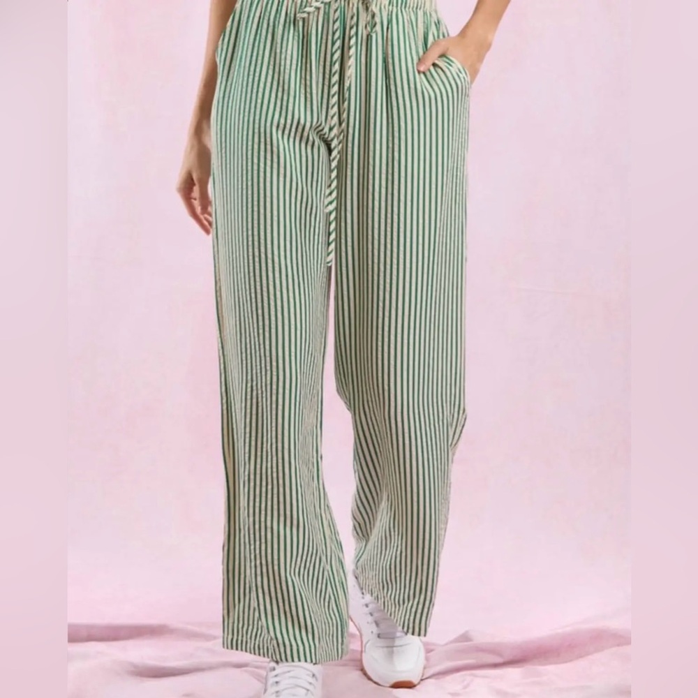 NWT! Peach Love California Women's Striped Lightweight Pants Small